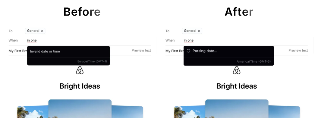 Active parsing date for scheduled broadcasts